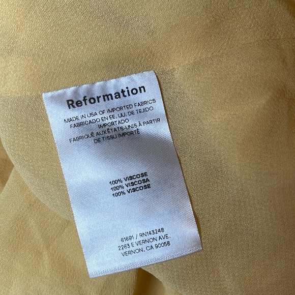 Reformation Andee Halterneck Open Back Sunshine Yellow Maxi Dress Size 4 - Picture 9 of 9